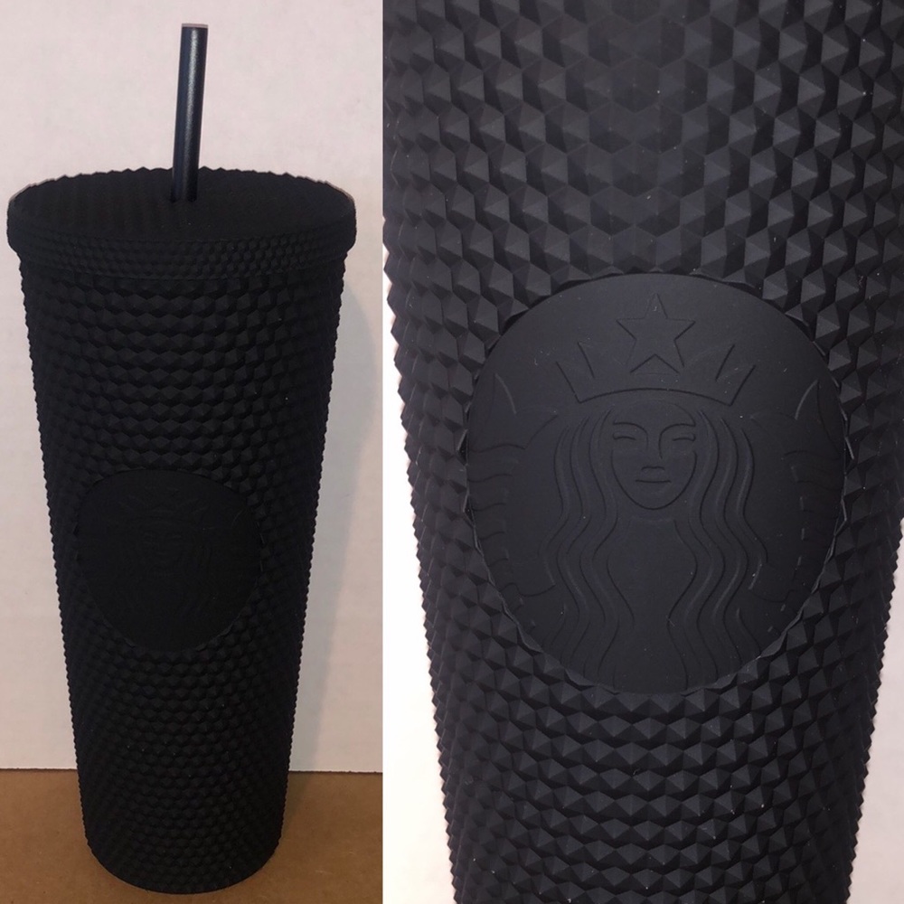 Matte Black Studded Starbucks Tumbler